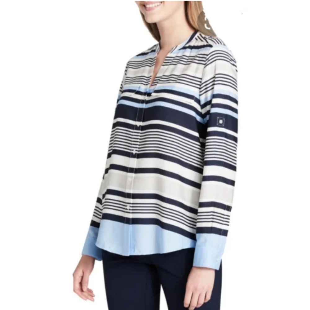 Calvin Klein Stripe Button Blouse 4